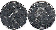 monnaie Italie 50 lire 1992