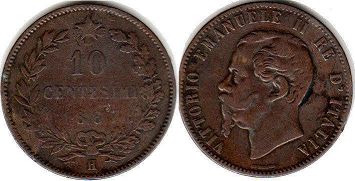 moneta Italy 10 centesimi 1867