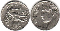 moneta Italy 20 centesimo 1921