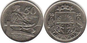 coin Latvia 50 santimu 1922