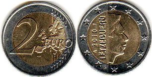 moneta Luksemburg 2 euro 2010
