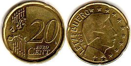 mynt Luxemburg 20 euro cent 2012