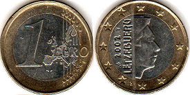moneta Luksemburg 1 euro 2002