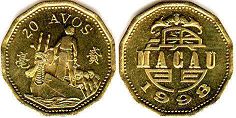 coin Macao 20 avos 1998