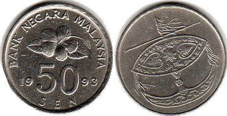 coin Malaysia 50 sen 1993