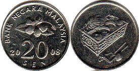 硬幣馬來西亞 20 仙 2008
