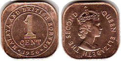 coin Malaya 1 cent 1956