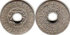 coin Morocco 25 centimes no date (1921)