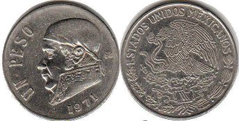moneda Mexico 1 peso 1971