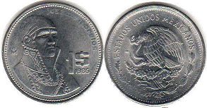 moneda Mexico 1 peso 1986