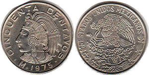 coin Mexico 50 centavos 1975