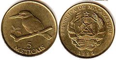 coin Mozambique 5 meticais 1994