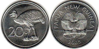 coin Papua New Guinea 20 toea 2005