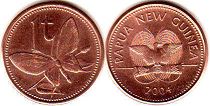 coin Papua New Guinea 1 toea 2004