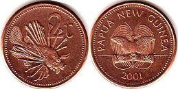 coin Papua New Guinea 2 toea 2001