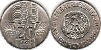 coin Poland 20 zlotych 1975