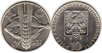 moneta Polska 10 zlotych 1971