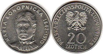 coin Poland 20 zlotych 1978