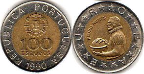 coin Portugal 100 escudos 1990
