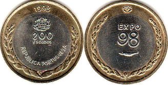 coin Portugal 200 escudos 1998