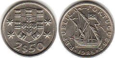 coin Portugal 2.5 escudos 1985