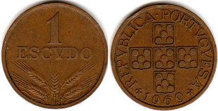 coin Portugal 1 escudo 1969