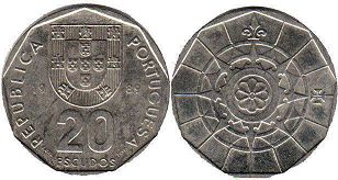 coin Portugal 20 escudos 1989