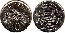 syiling singapore10 cents 2009