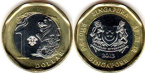 coin singapore1 dollar 2013