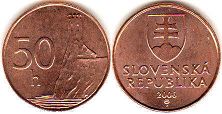 mince Slovensko 50 heller 2006