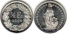 coin Switzerland 1/2 franc 2009
