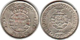 coin Timor 60 centavos 1958