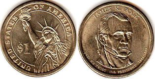 moneda moneda USA 1 dollar 2009 Polk