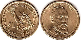 moneda Estados Unidos 1 dollar 2011 Garfield