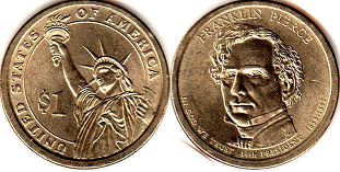 moneda Estados Unidos 1 dollar 2010 Pierce