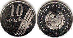 coin Uzbekistan 10 som 2001