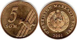 coin Uzbekistan 5 som 2001