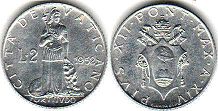 moneta Vatican 2 lire 1952