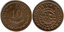 coin Angola 10 centavos 1949