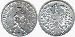 coin Austria 1 schilling 1952