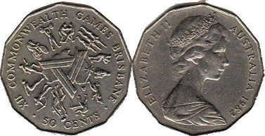 australian commemmorative coin 50 cents 1982