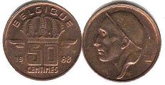 pièce Belgique 50 centimes 1988