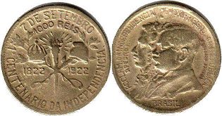 moeda brasil 1000 reis 1922