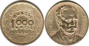 coin Brazil 1000 reis 1939