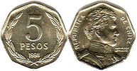 moneda Chilli 5 pesos 1998
