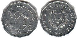 coin Cyprus 1/2 cent 1983