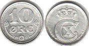 mynt Danmark 10 öre 1917