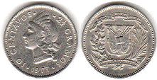 coin Dominican Republic 10 centavos 1973