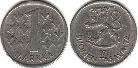 coin Finland 1 markka 1971
