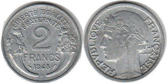 coin France 2 francs 1948